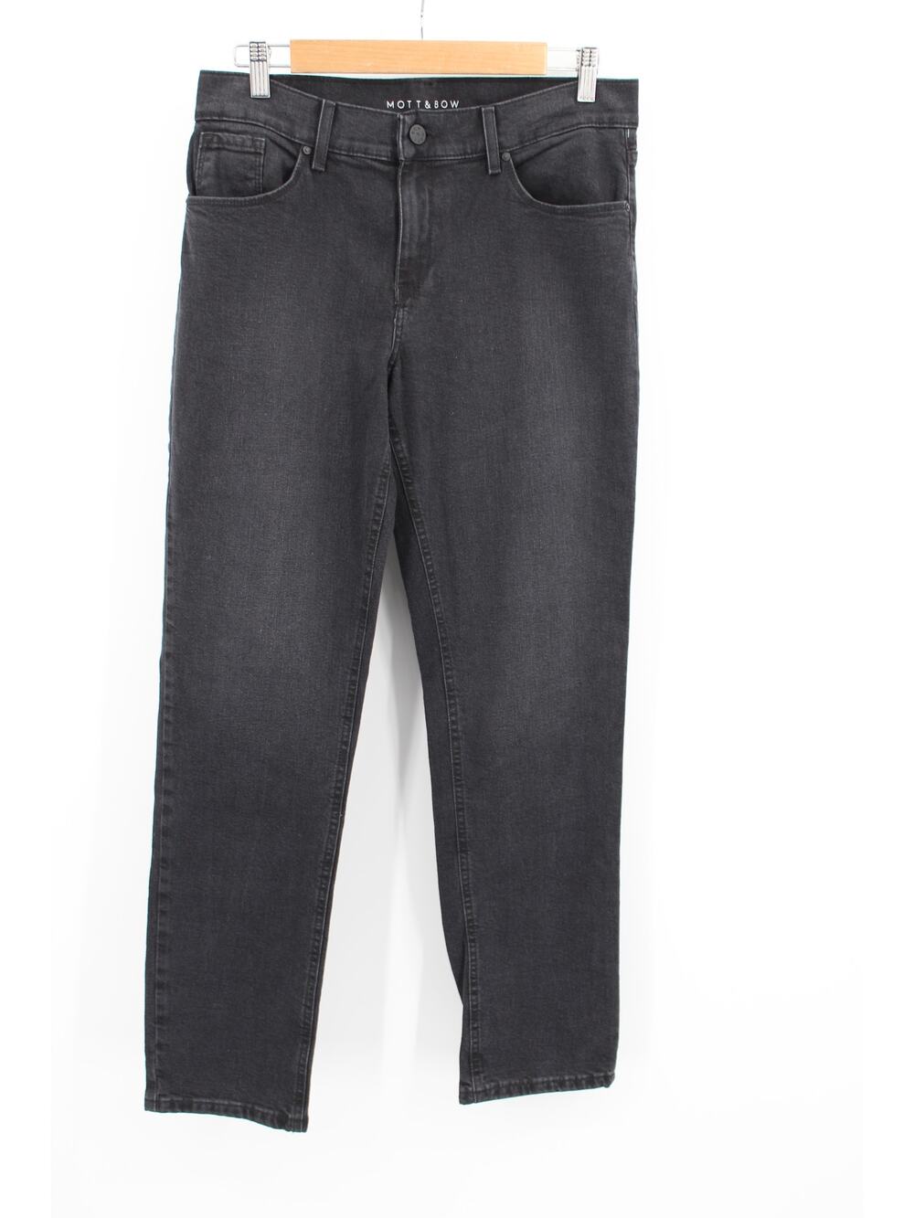 Mott & Bow Jeans Womens 28x30 Black Denim Slim Straight Dark Wash Stretch